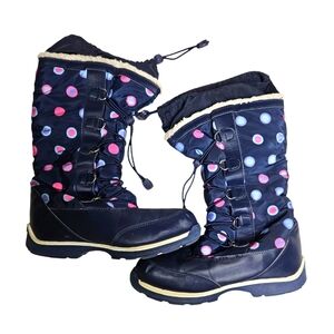 Lands End Polka Dots Snow Boots Size 4